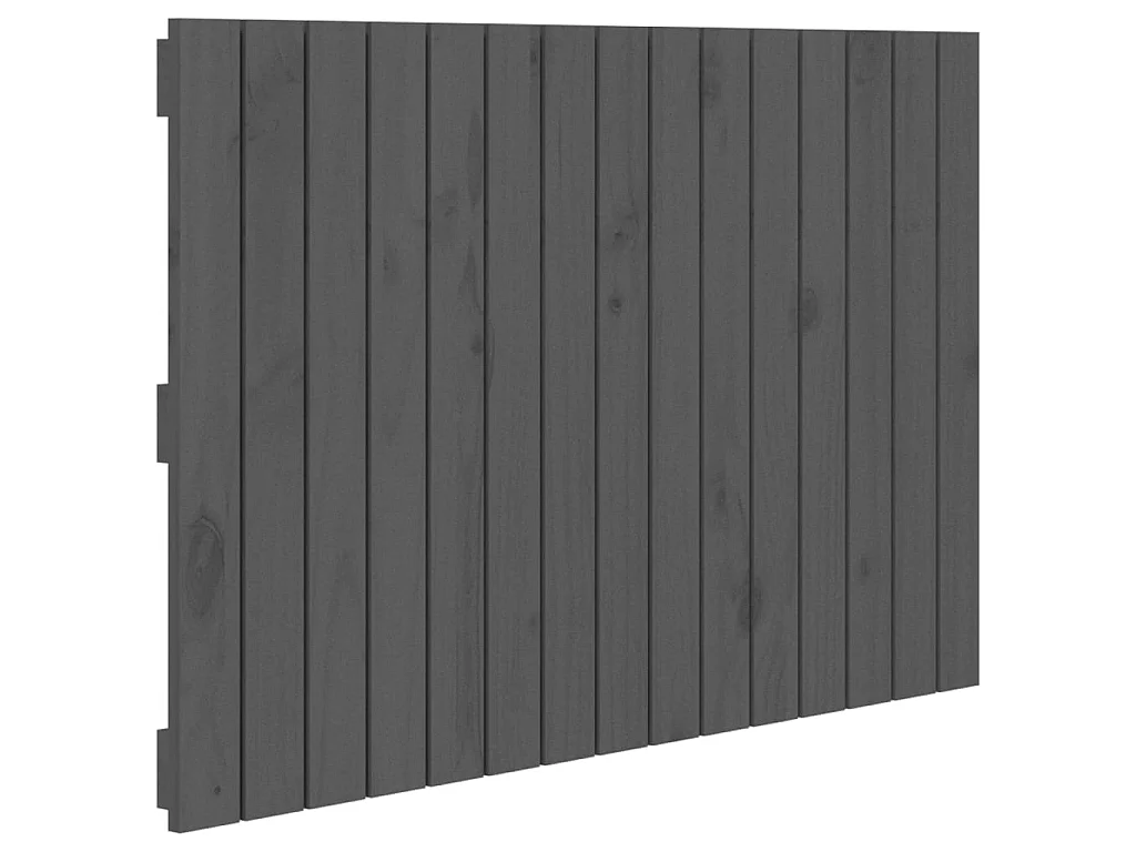 Cabecero de cama de pared madera maciza pino gris 95,5x3x60 cm ES34053