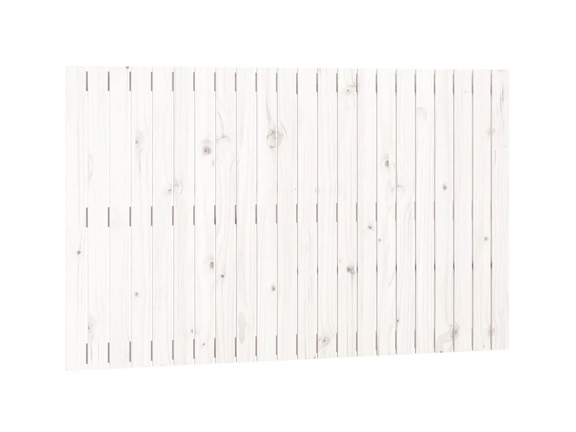 Testiera | Testata del letto da Parete Bianca 140x3x90 cm in Legno Massello di Pino