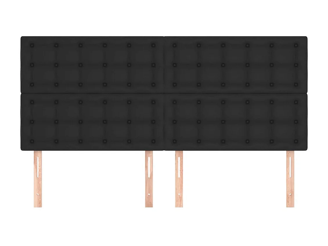 Hoofdborden 4 st 100x5x78/88 cm kunstleer zwart NL871431