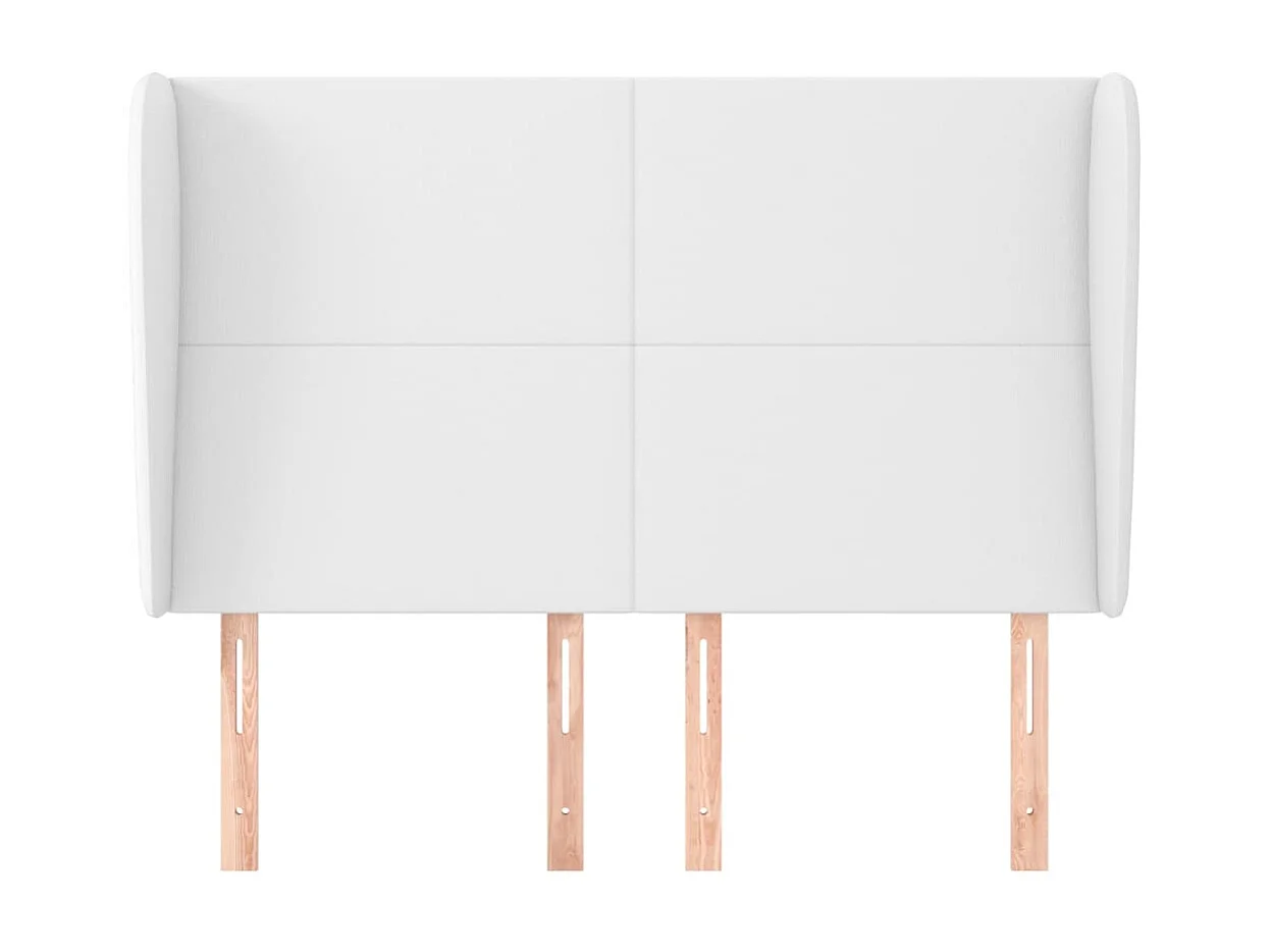 Tête de lit avec oreilles Blanc 147x23x118/128 cm Similicuir POI84689 BonneVie Meuble