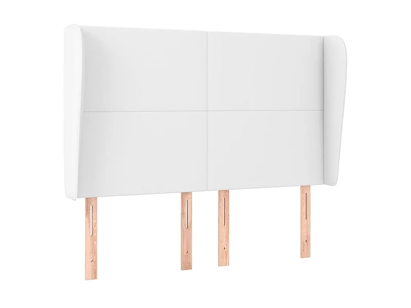 Tête de lit avec oreilles Blanc 147x23x118/128 cm Similicuir POI84689 BonneVie Meuble