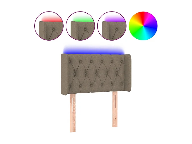 LED Kopfteil,Bettkopfteil Taupe 83x16x78/88 cm Stoff -gkd567244