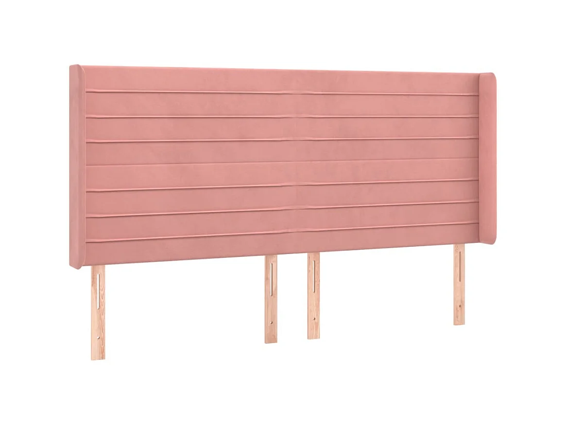 Tête de lit avec oreilles Rose 183x16x118/128 cm Velours POI59700 BonneVie Meuble