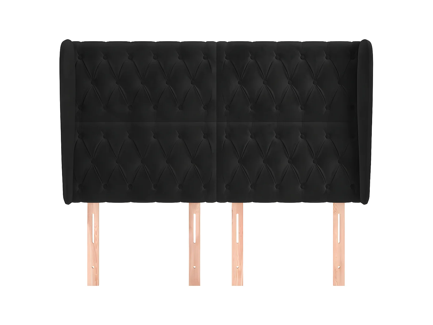 Kopfteil,Bettkopfteil mit Ohren Schwarz 147x23x118/128 cm Samt -gkd653146