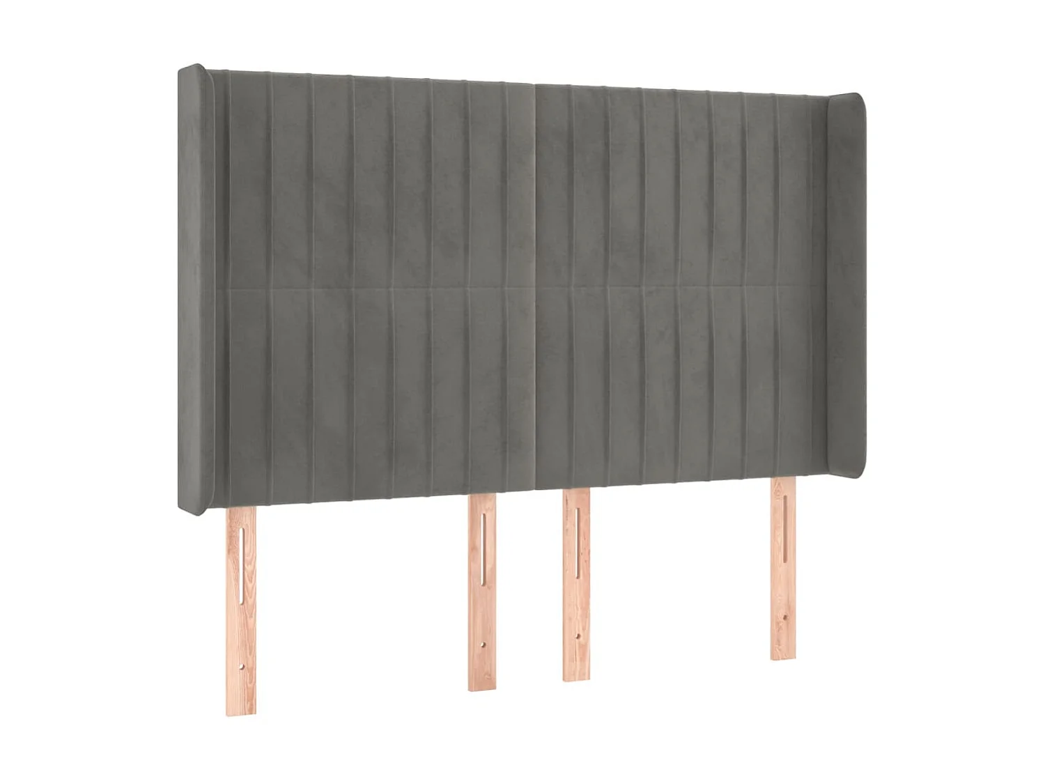 Tête de lit à LED Gris clair 147x16x118/128 cm Velours POI38524 BonneVie Meuble