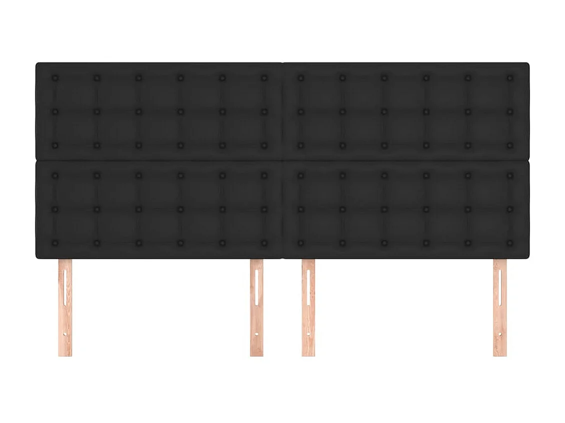 Hoofdborden 4 st 90x5x78/88 cm kunstleer zwart NL755804