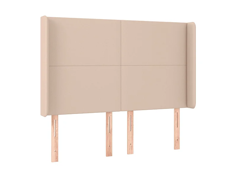 Kopfteil,Bettkopfteil mit Ohren Cappuccino-Braun 147x16x118/128cm Kunstleder -gkd878899