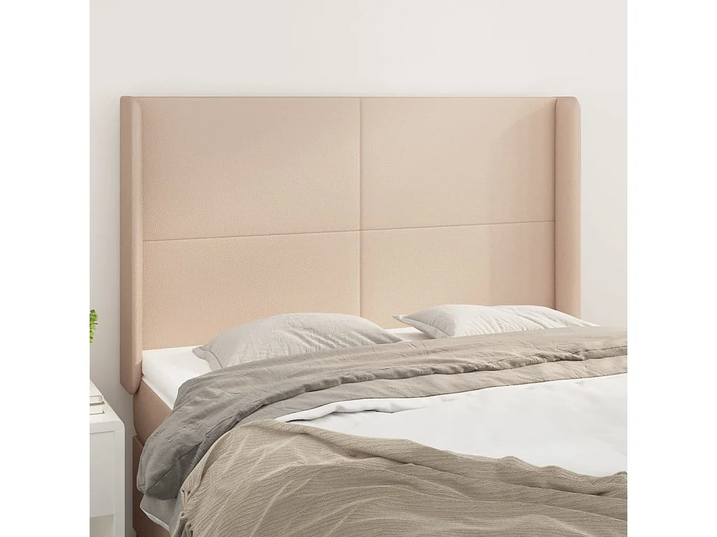 Tête de lit avec oreilles Cappuccino 147x16x118/128 cm POI81234 BonneVie Meuble