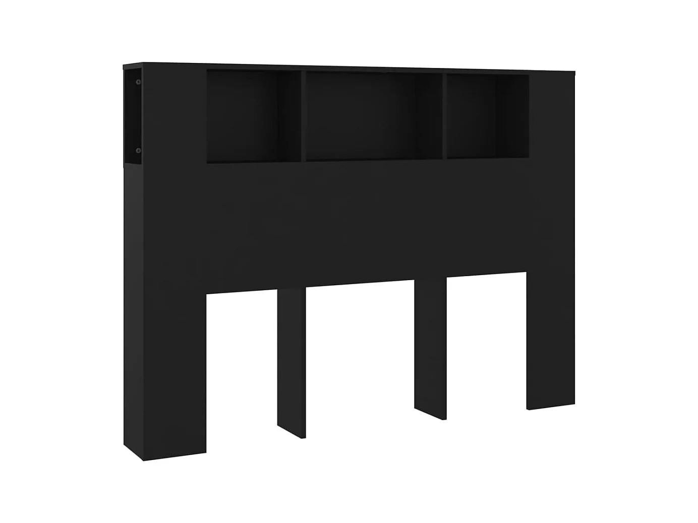 Armoire de tête de lit Noir 140x18,5x104,5 cm POI46350 BonneVie Meuble
