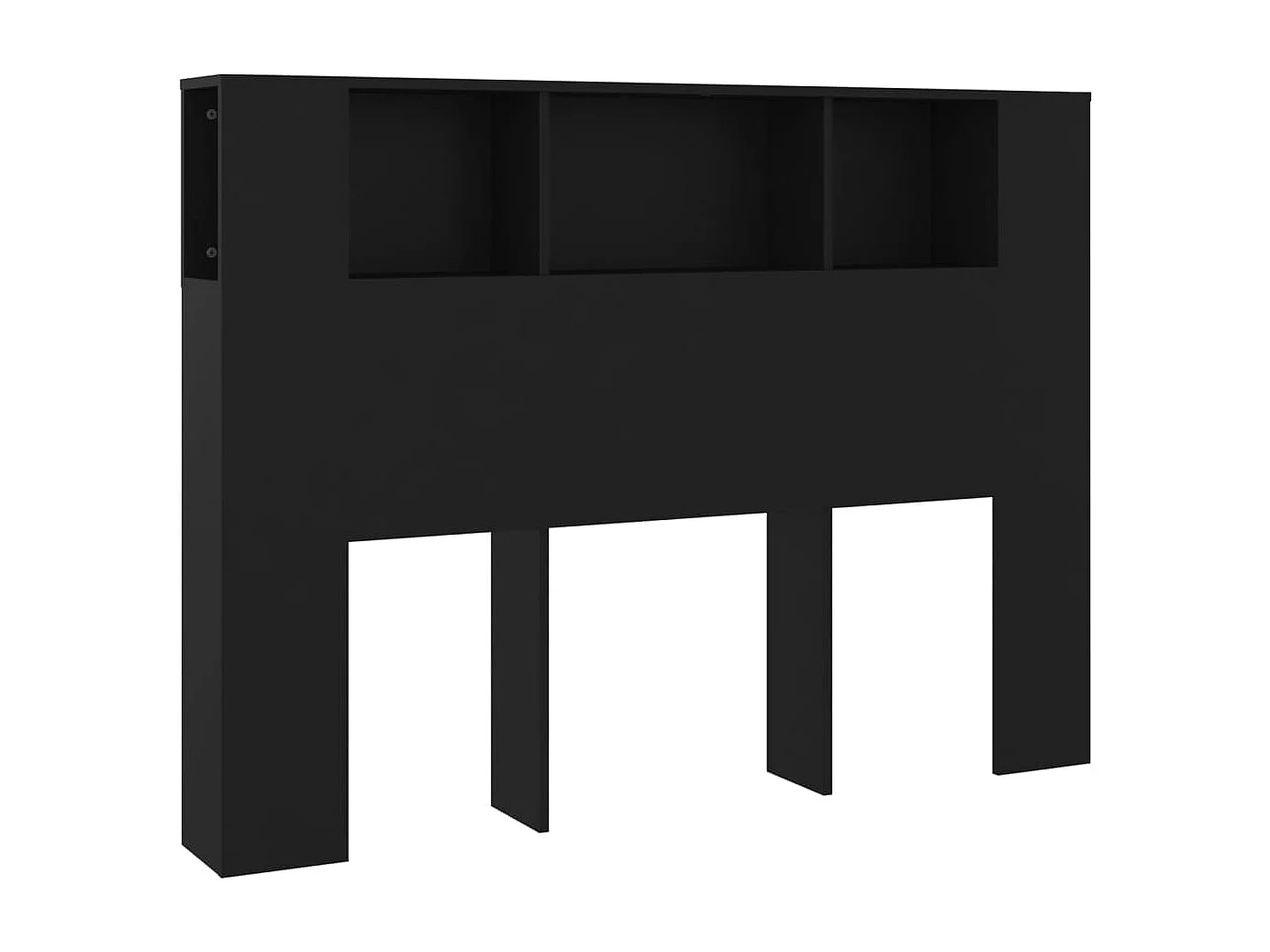 Armoire de tête de lit Noir 140x18,5x104,5 cm POI46350 BonneVie Meuble