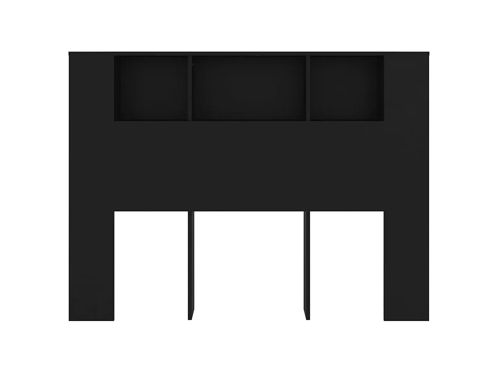 Armoire de tête de lit Noir 140x18,5x104,5 cm POI46350 BonneVie Meuble