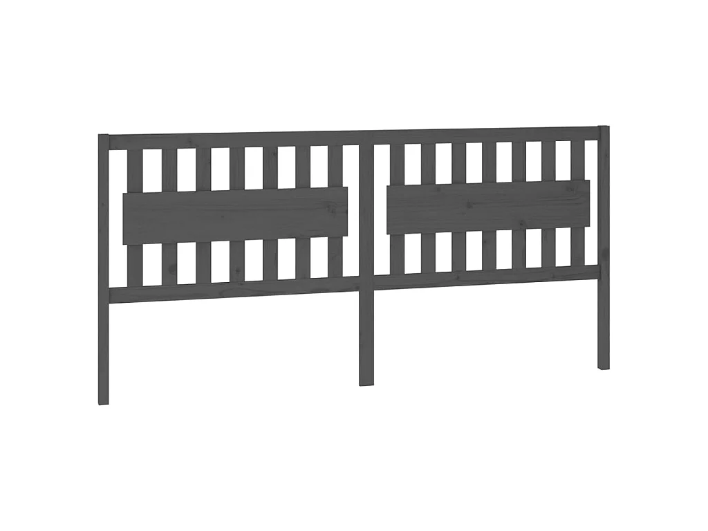 Tête de lit Gris 205,5x4x100 cm Bois massif de pin POI66579 BonneVie Meuble