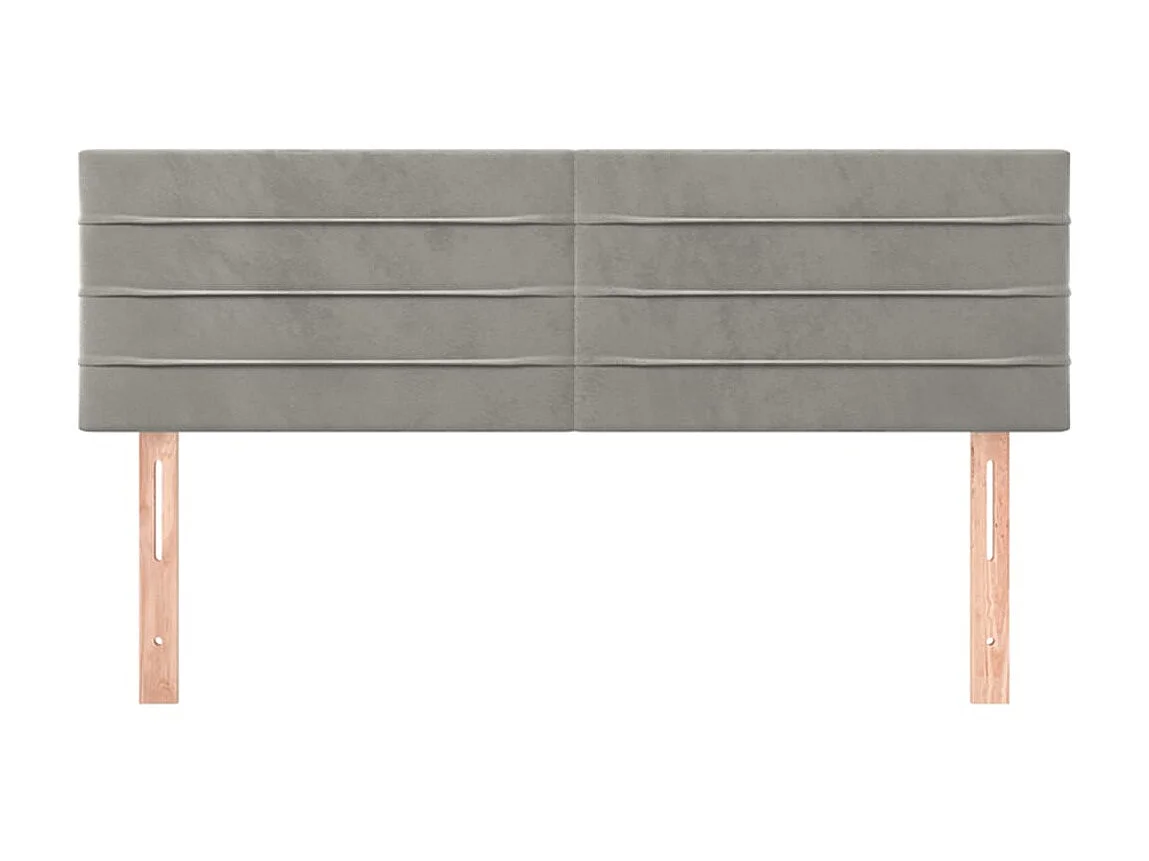 Têtes de lit 2 pcs Gris clair 72x5x78/88 cm Velours POI53410 BonneVie Meuble