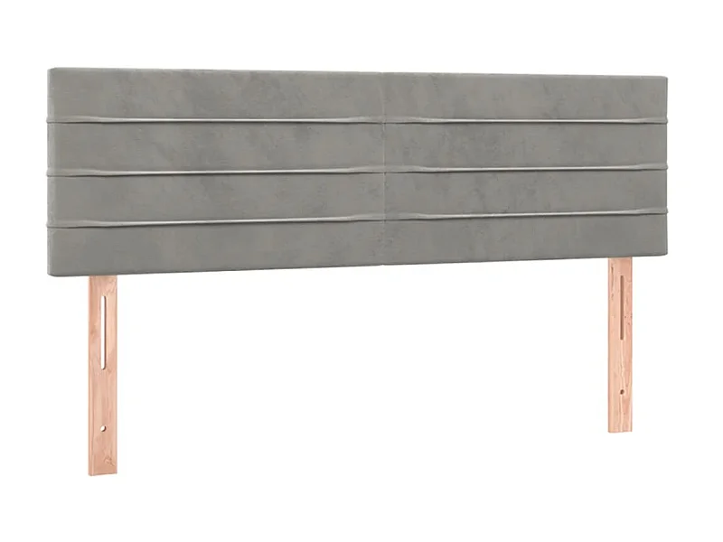 Hoofdborden 2 st 72x5x78/88 cm fluweel lichtgrijs NL941142