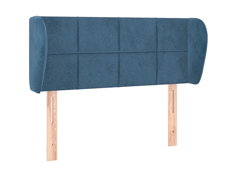 Cabeceira de cama c/ abas veludo 93x23x78/88 cm azul-escuro PT298408