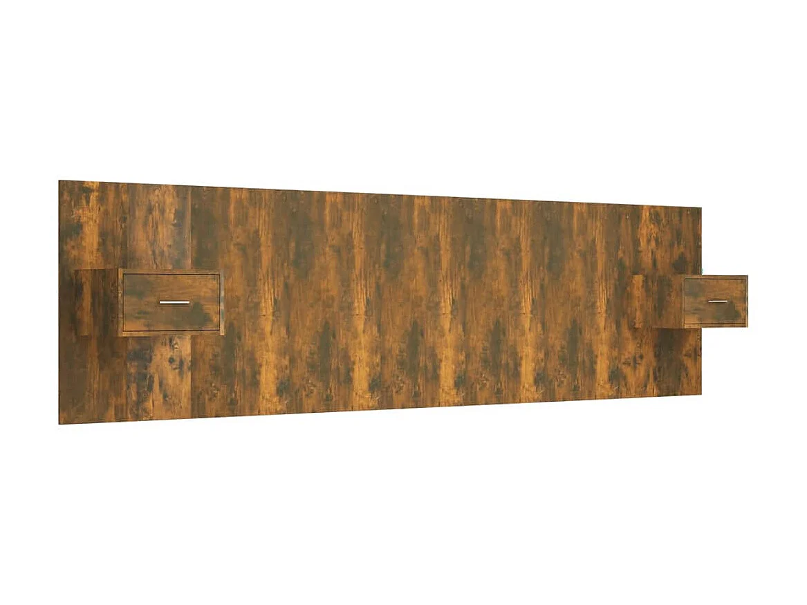 Cabecero de cama y mesitas madera contrachapada roble ahumado ES442121