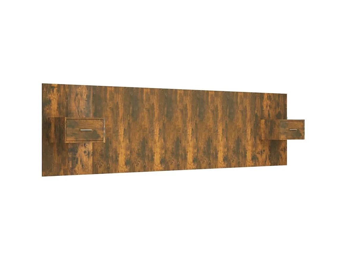 Tête de lit avec armoires Chêne fumé Bois d'ingénierie POI81898 BonneVie Meuble