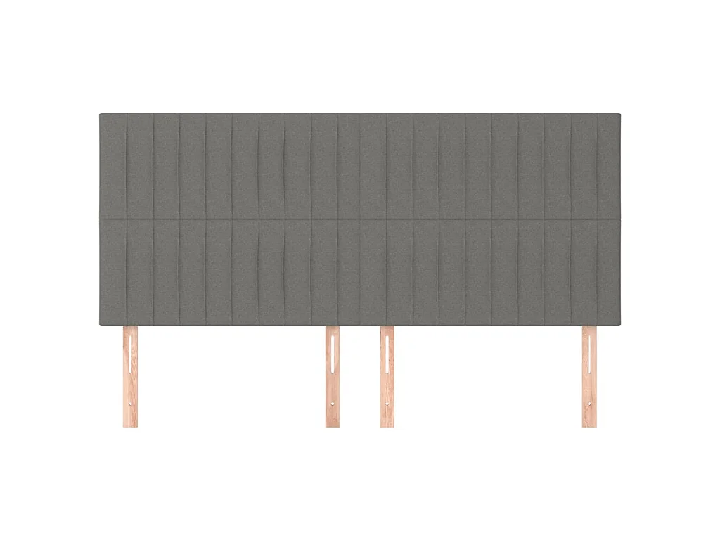 Cabeceira de cama 4 pcs tecido 90x5x78/88 cm cinzento-escuro PT571915