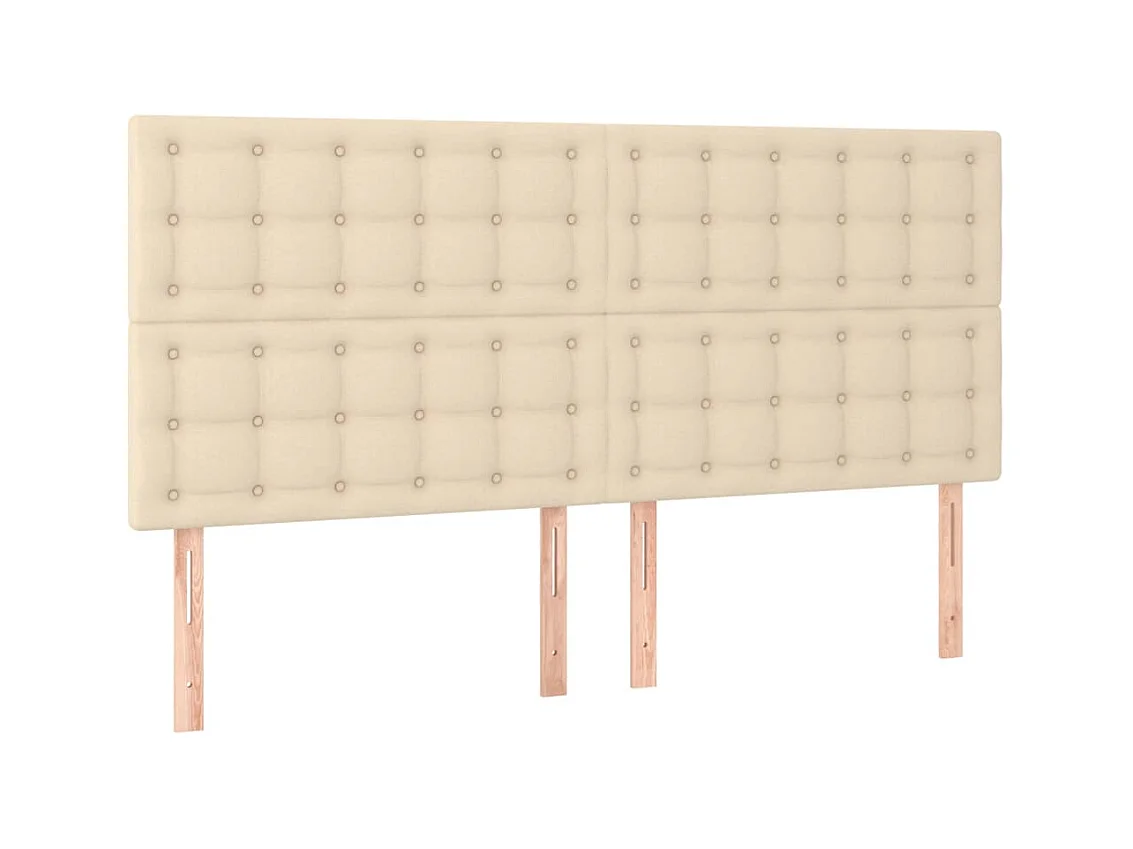 4 pcs Têtes de lit Crème 100x5x78/88 cm Tissu PLO56136 BonneVie Meuble