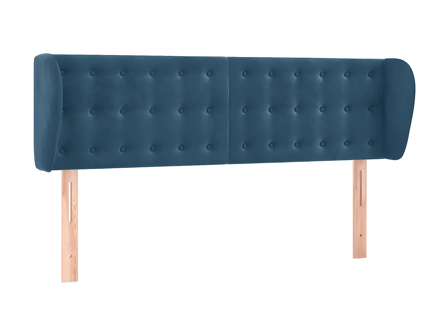 Cabecero de terciopelo azul oscuro 147x23x78/88 cm ES108883