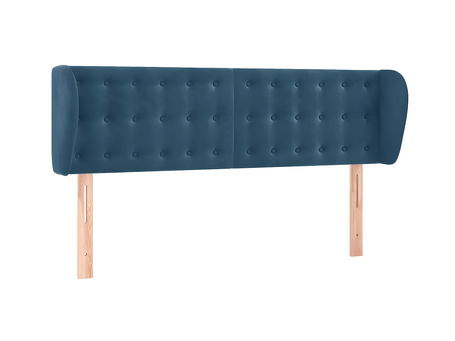 Testiera | Testata del letto ad Orecchio Blu Scuro 147x23x78/88 cm in Velluto