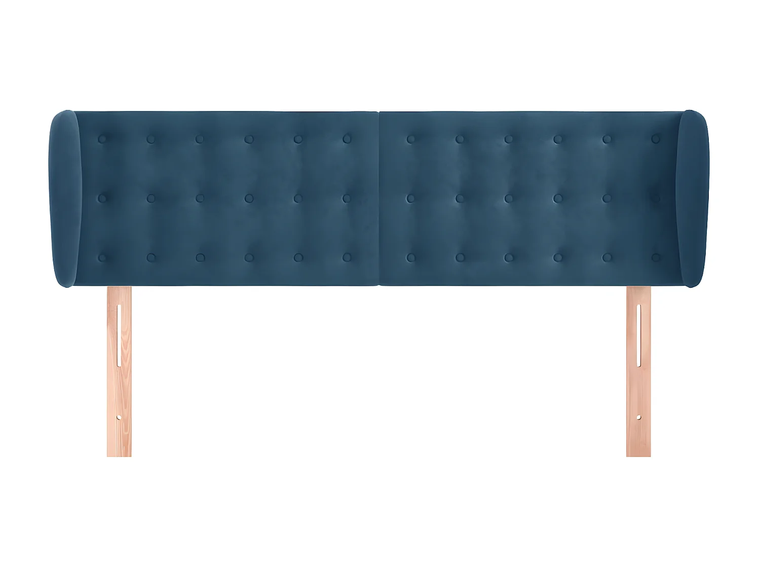 Tête de lit avec oreilles Bleu foncé 147x23x78/88 cm Velours POI50875 BonneVie Meuble