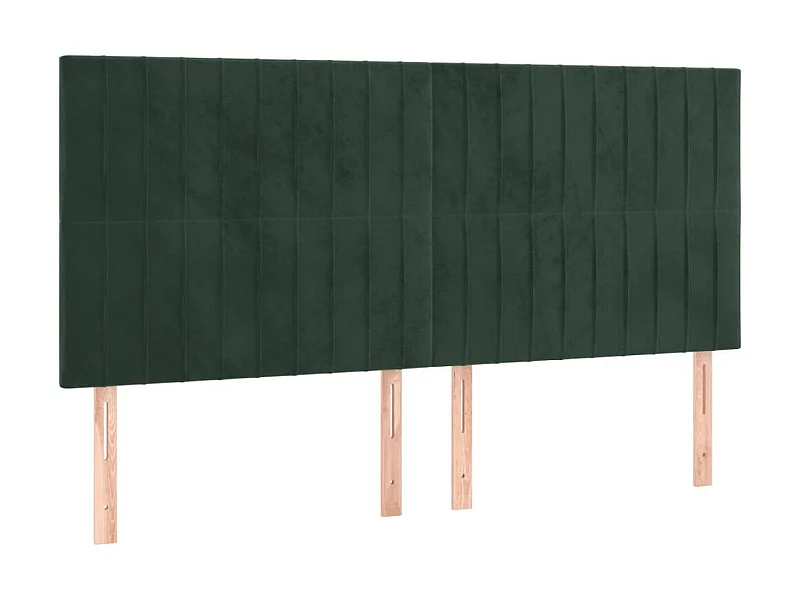 Cabeceros 4 unidades de terciopelo verde oscuro 90x5x78/88 cm ES43893