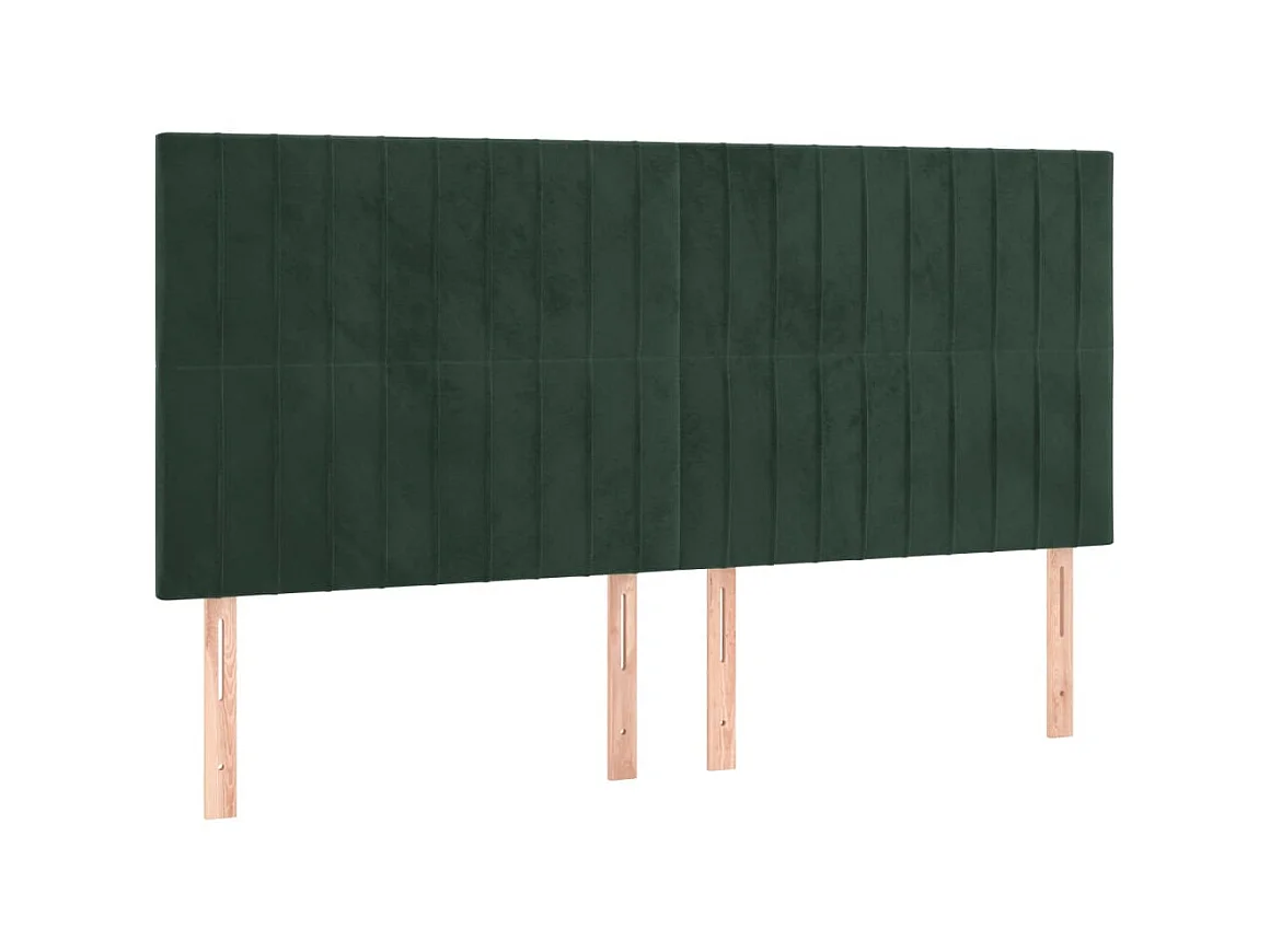 Têtes de lit 4 pcs Vert foncé 90x5x78/88 cm Velours POI26303 BonneVie Meuble