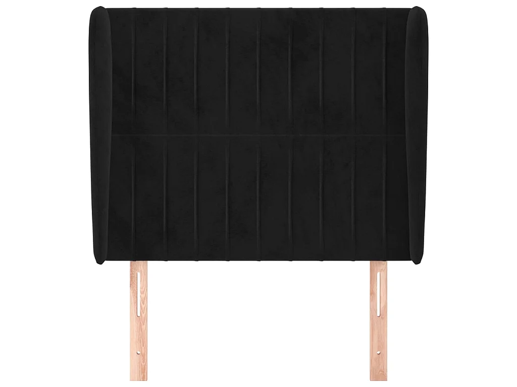 Tête de lit avec oreilles Noir 103x23x118/128 cm Velours POI35210 BonneVie Meuble