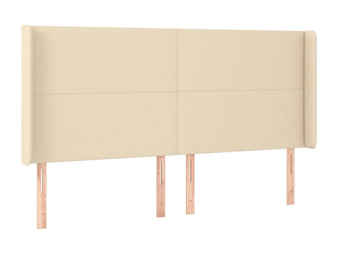 Tête de lit à LED Crème 163x16x118/128 cm Tissu POI99603 BonneVie Meuble