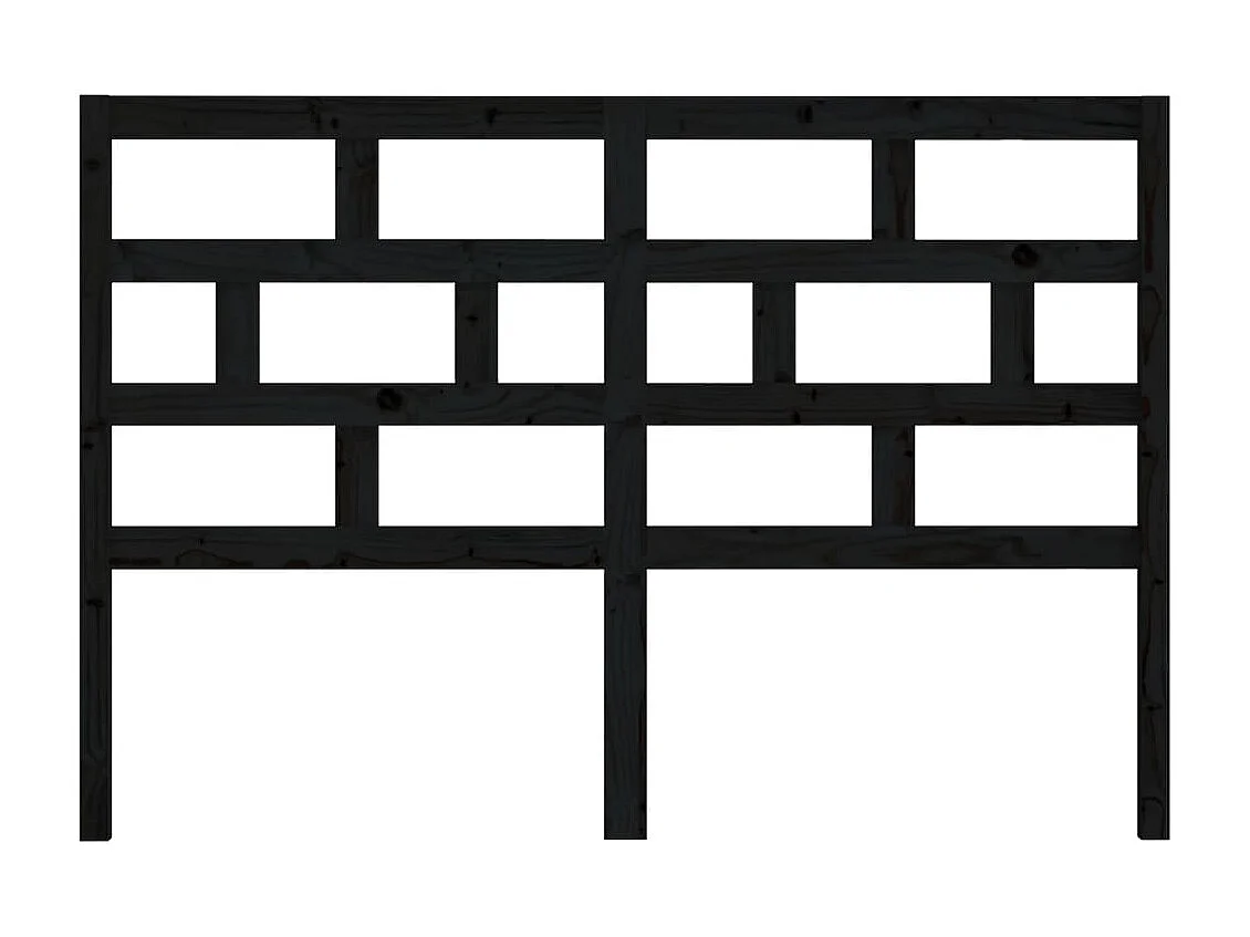 Tête de lit Noir 126x4x100 cm Bois massif de pin POI68838 BonneVie Meuble