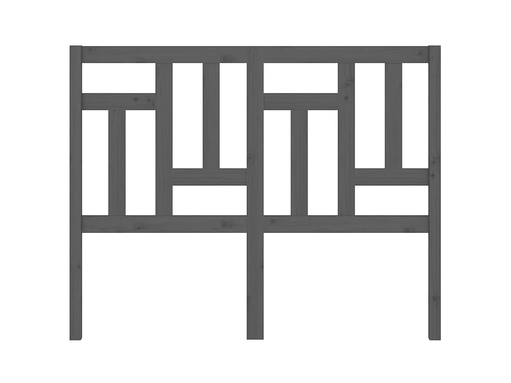 Testiera | Testata del letto per Letto Grigia 205,5x4x100 cm Legno Massello di Pino