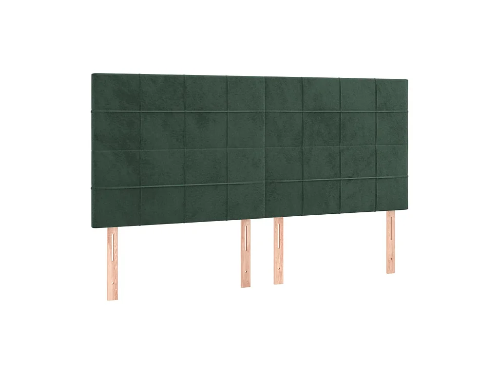 Têtes de lit 4 pcs Vert foncé 100x5x78/88 cm Velours POI92102 BonneVie Meuble