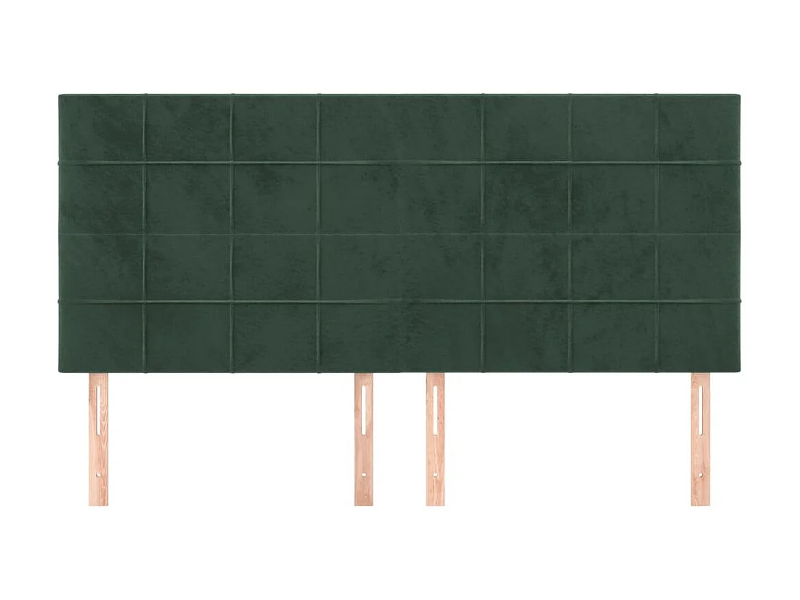Cabeceros 4 unidades de terciopelo verde oscuro 100x5x78/88 cm ES85413