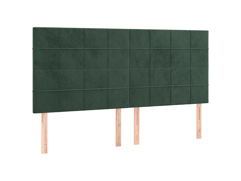 4 Pz Testiere Verde Scuro 100x5x78/88 cm in Velluto CFW446946