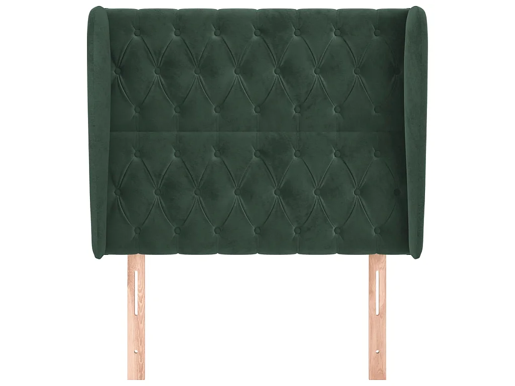 Kopfteil,Bettkopfteil mit Ohren Dunkelgrün 93x23x118/128 cm Samt -gkd353408
