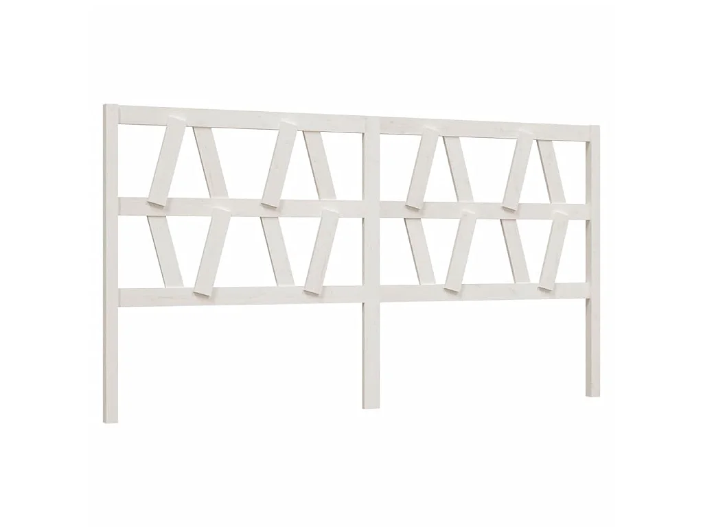 Hoofdbord 206x4x100 cm massief grenenhout wit NL698848