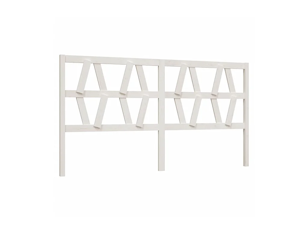 Tête de lit Blanc 206x4x100 cm Bois massif de pin POI14215 BonneVie Meuble