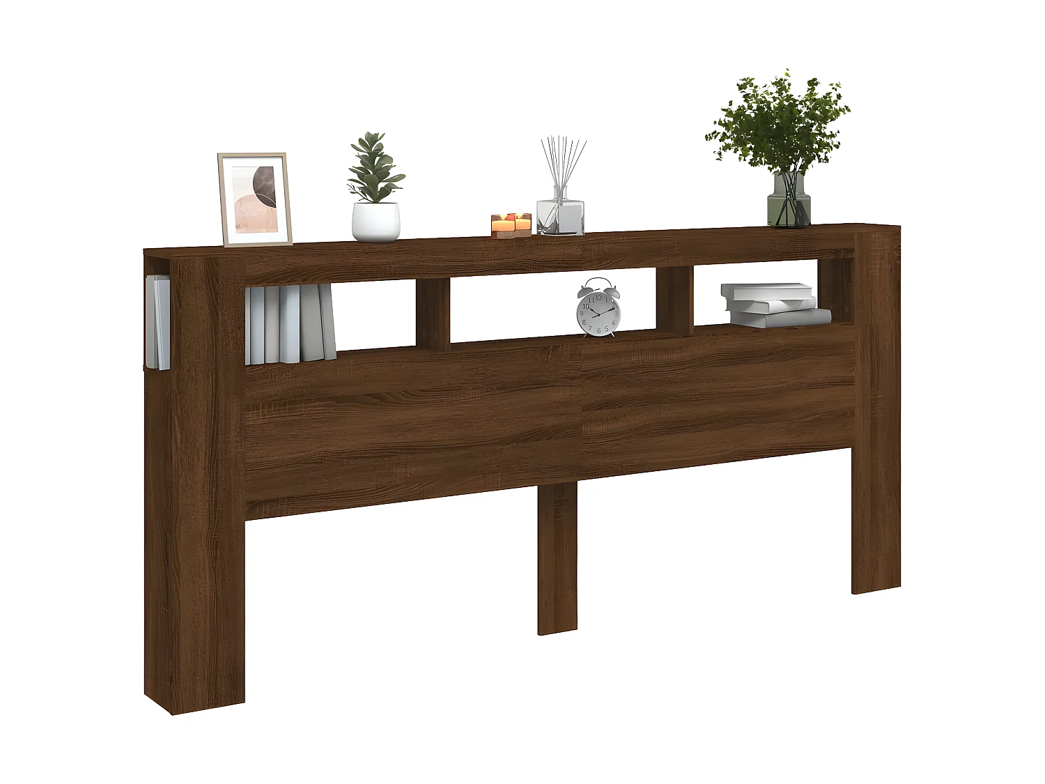 Testiera | Testata del letto LED Rovere Marrone 220x18,5x103,5 cm Legno Multistrato