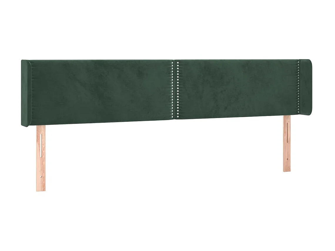 Tête de lit à LED Vert foncé 203x16x78/88 cm Velours POI43957 BonneVie Meuble