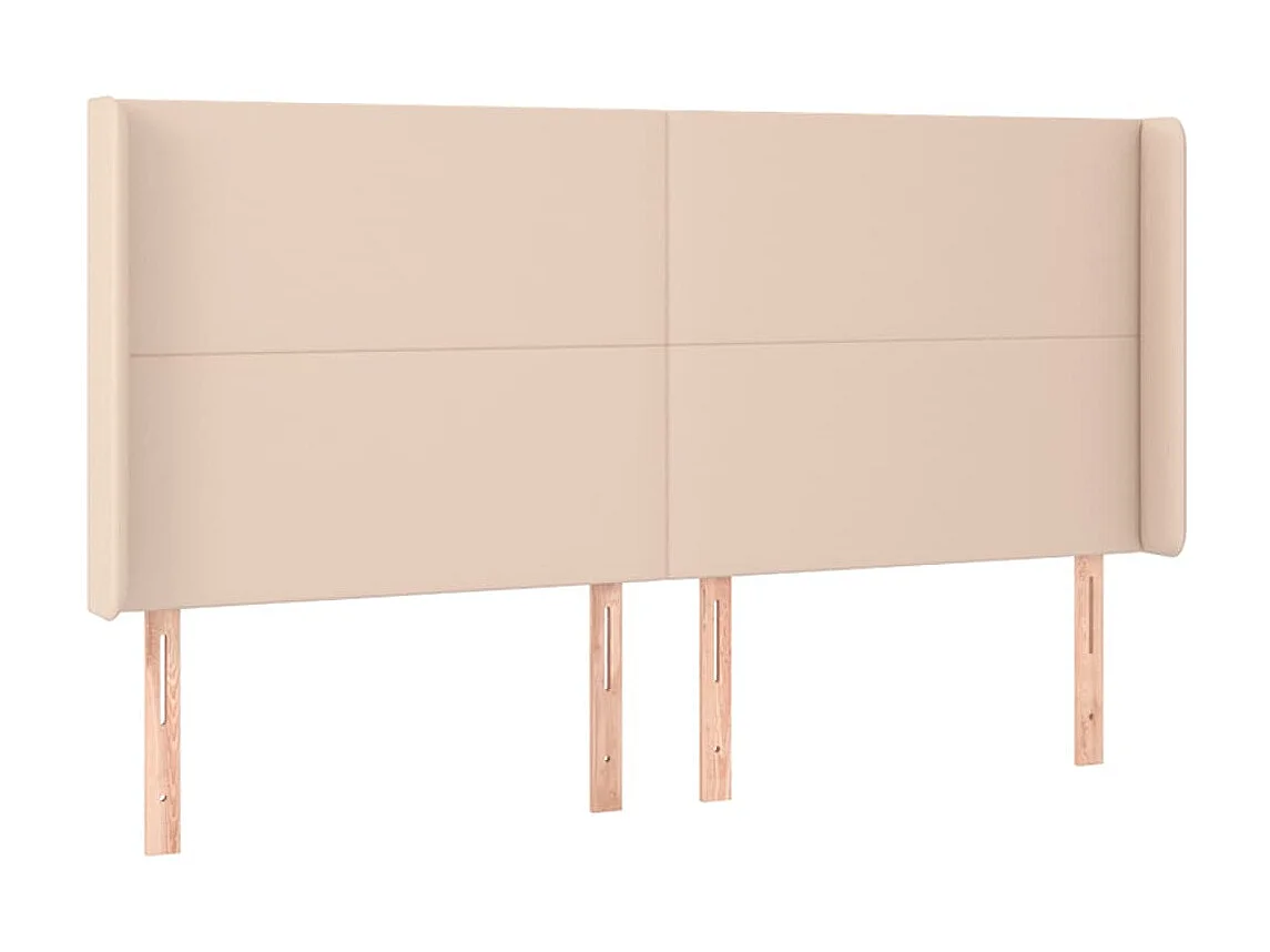 Kopfteil,Bettkopfteil mit Ohren Cappuccino-Braun 203x16x118/128cm Kunstleder -gkd917614