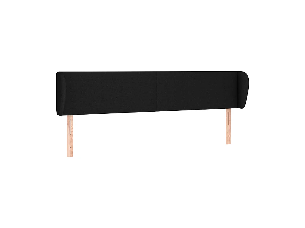 Testiera | Testata del letto ad Orecchio Nera 183x23x78/88 cm in Tessuto