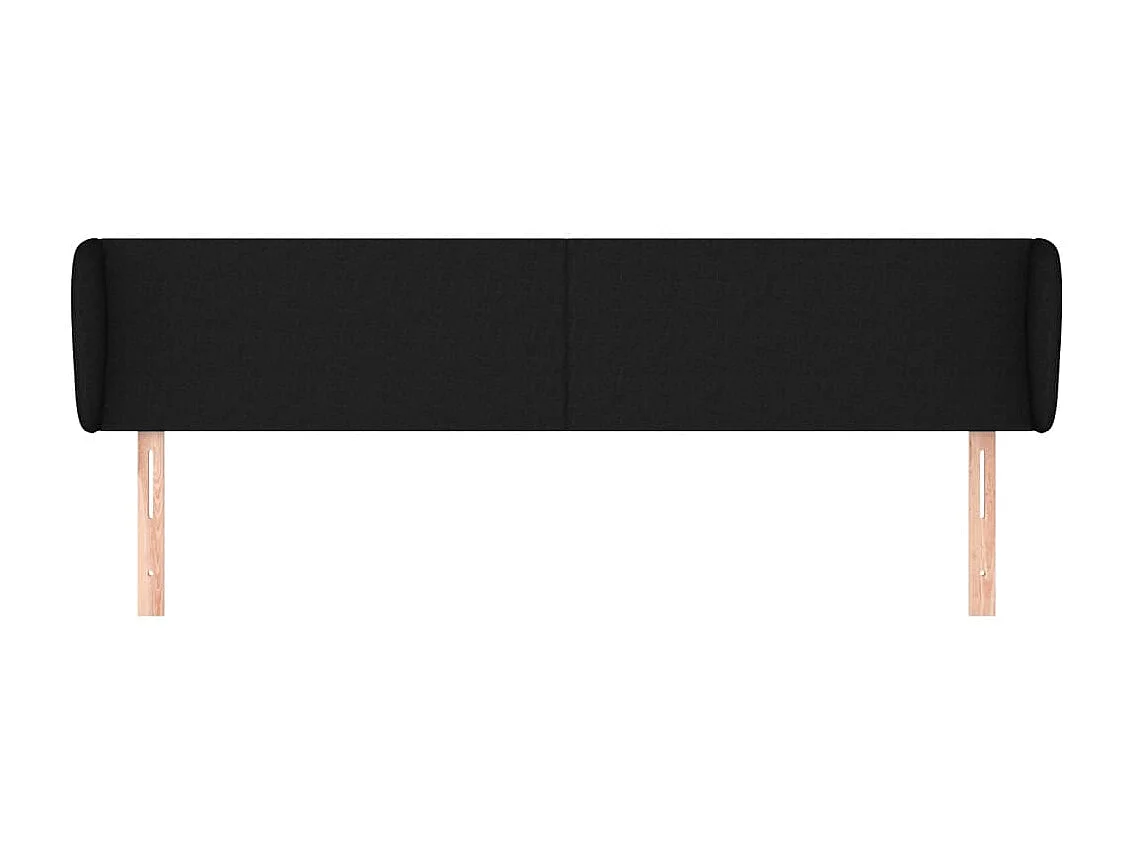 Tête de lit avec oreilles Noir 183x23x78/88 cm Tissu POI37723 BonneVie Meuble