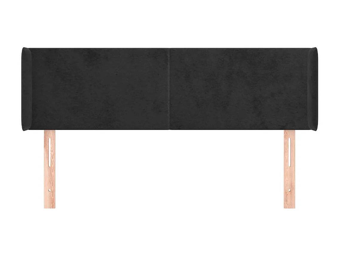 Kopfteil,Bettkopfteil mit Ohren Schwarz 147x16x78/88 cm Samt -gkd47648