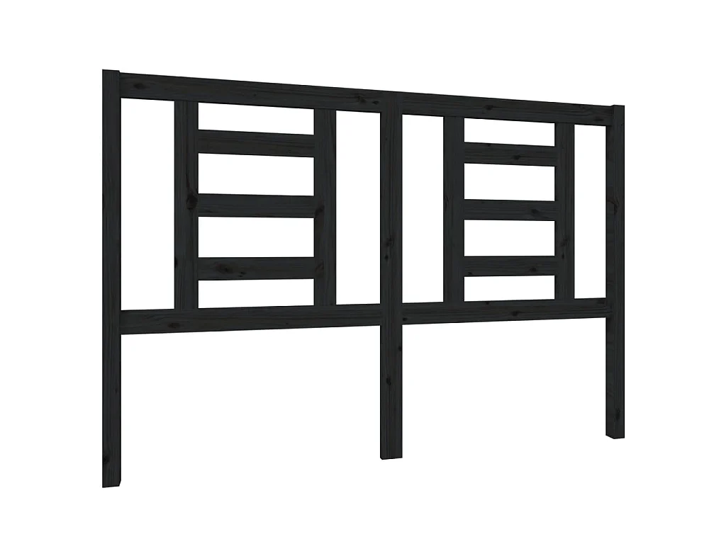 Hoofdbord 146x4x100 cm massief grenenhout zwart NL734117