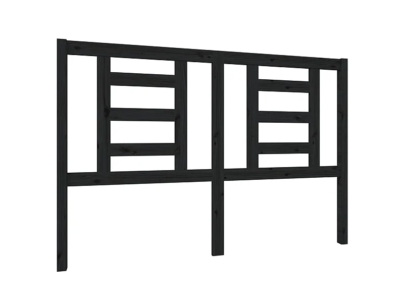 Hoofdbord 146x4x100 cm massief grenenhout zwart NL734117