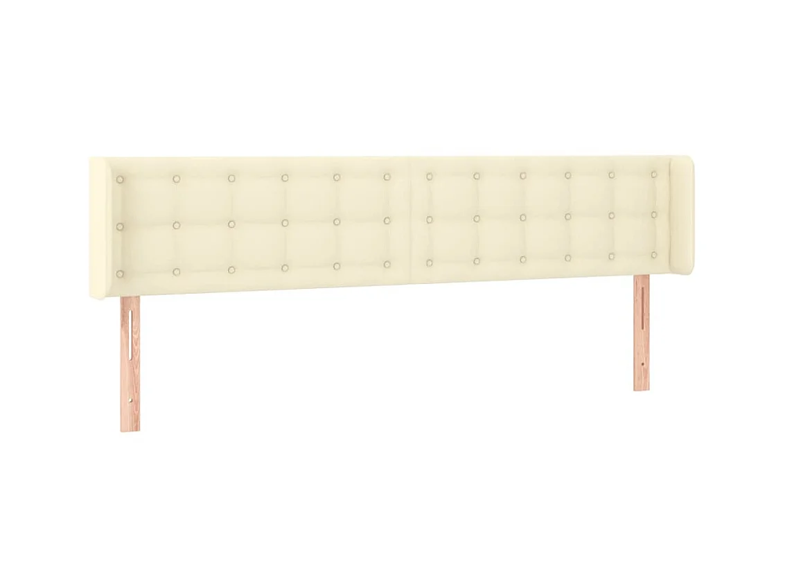 Tête de lit avec oreilles Crème 183x16x78/88 cm Similicuir POI14782 BonneVie Meuble