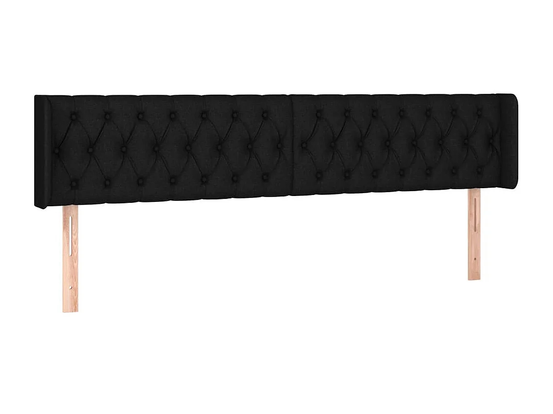 Tête de lit à LED Noir 203x16x78/88 cm Tissu POI14187 BonneVie Meuble
