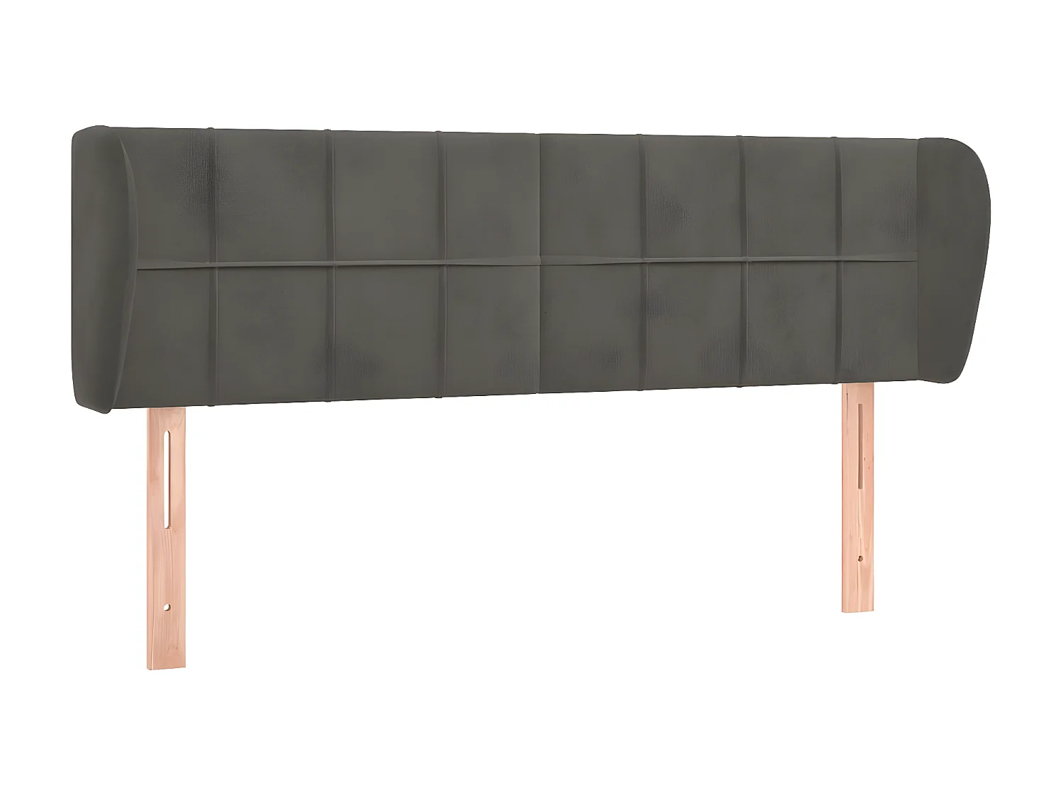 Tête de lit avec oreilles Gris foncé 147x23x78/88 cm Velours POI82780 BonneVie Meuble