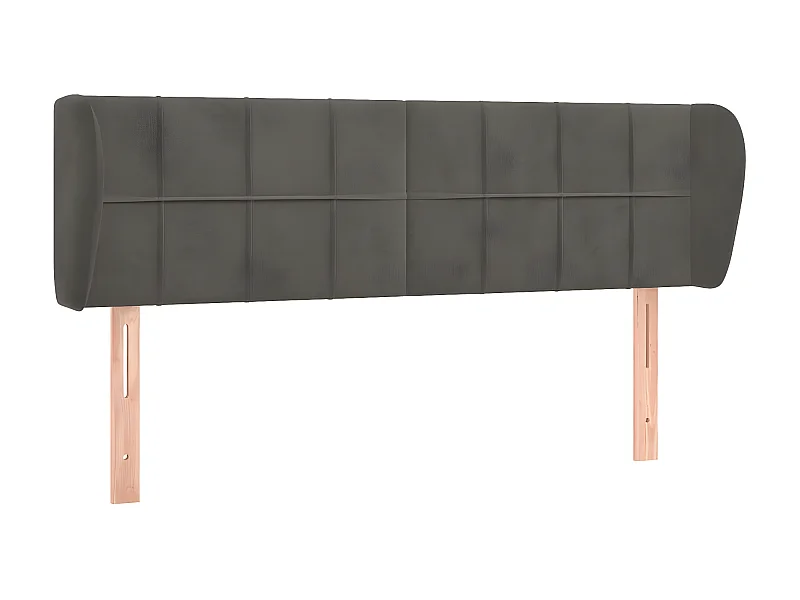 Tête de lit avec oreilles Gris foncé 147x23x78/88 cm Velours POI82780 BonneVie Meuble